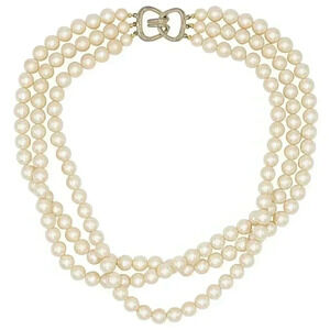 White Faux Pearl Stacked Layered Necklace Summer Beaded Jewelry Fashion Necklace